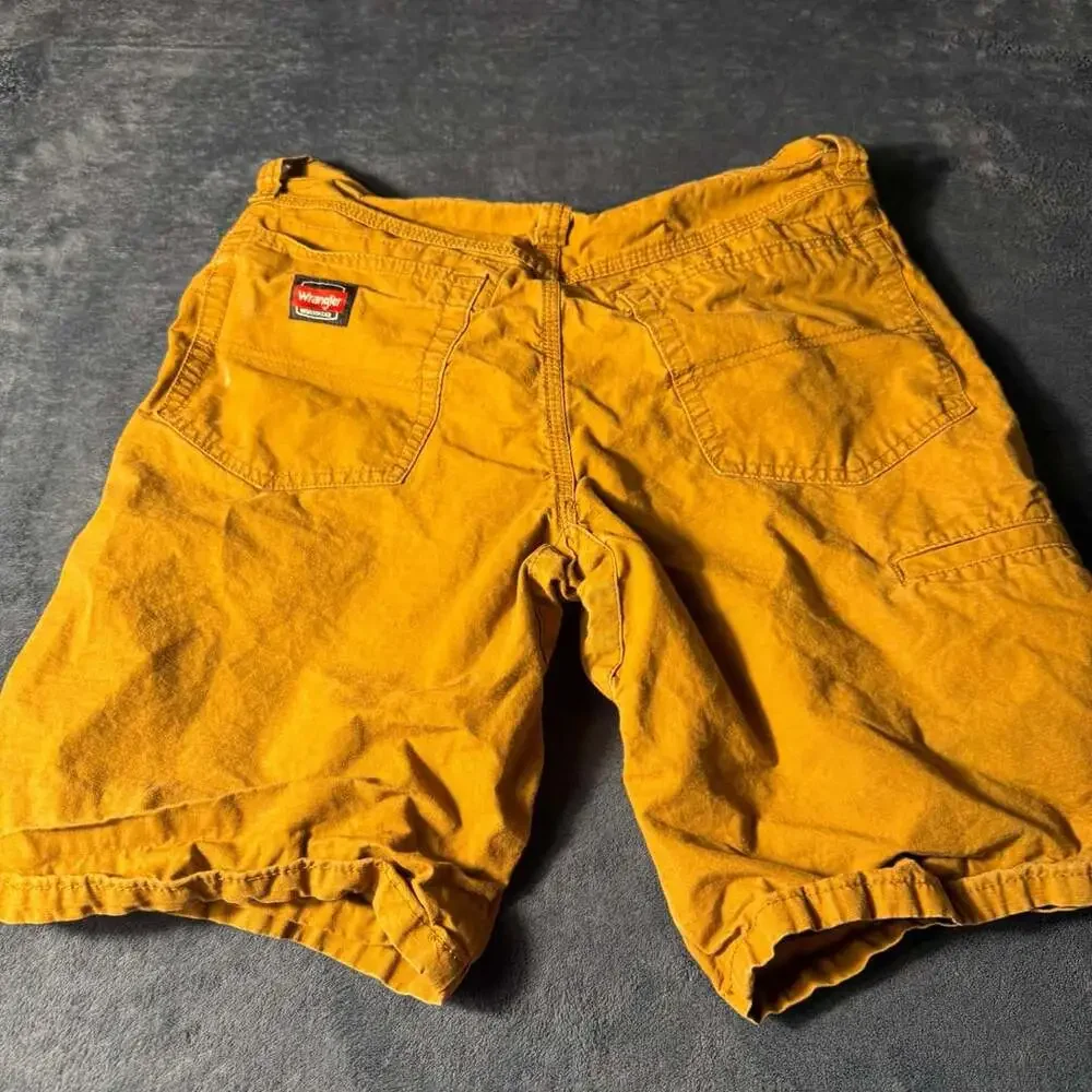 Wrangler Workwear Shorts Size 32 Yellow Cotton